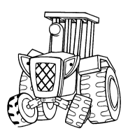 A coloring page of bob the builder